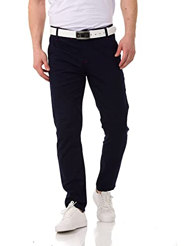 Cipo & Baxx Herren Chinohose Stretch Basic Baumwolle Slim Fit CD842 Dunkelblau W32 L32 von Cipo & Baxx