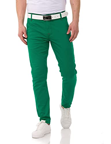 Cipo & Baxx Herren Chinohose Stretch Basic Baumwolle Slim Fit CD842 Grün W32 L32 von Cipo & Baxx