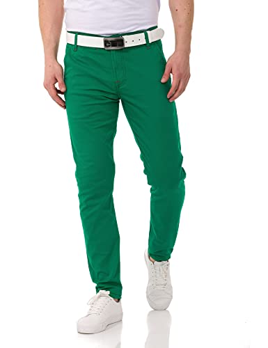 Cipo & Baxx Herren Chinohose Stretch Basic Baumwolle Slim Fit CD842 Grün W40 L34 von Cipo & Baxx