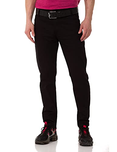 Cipo & Baxx Herren Chinohose Stretch Basic Baumwolle Slim Fit CD842 Schwarz W30 L32 von Cipo & Baxx