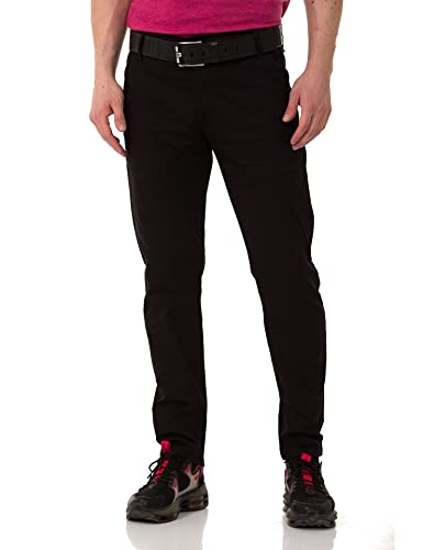 Cipo & Baxx Herren Chinohose Stretch Basic Baumwolle Slim Fit CD842 Schwarz W30 L34 von Cipo & Baxx