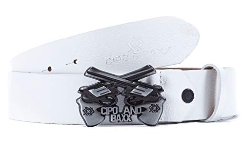 Cipo & Baxx Herren Gürtel CG148-bans weiß 100cm x 3,8cm von Cipo & Baxx