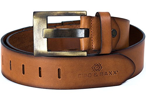 Cipo & Baxx Herren Gürtel Modell 03 taba 85cm x 5cm von Cipo & Baxx