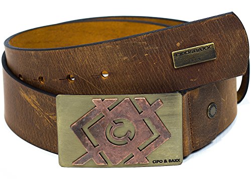 Cipo & Baxx Herren Gürtel Modell 06 taba 105cm x 4,8cm von Cipo & Baxx