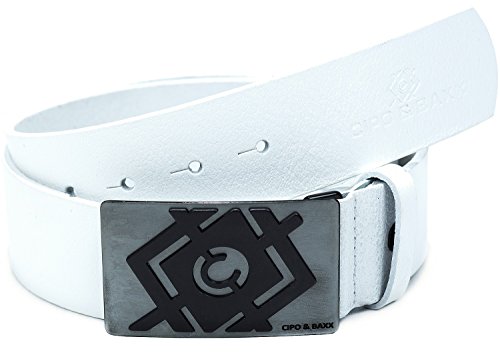 Cipo & Baxx Herren Gürtel Modell 06 weiß 100cm x 4,8cm von Cipo & Baxx