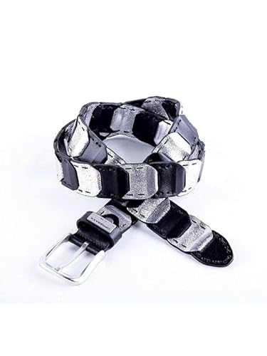 Cipo & Baxx Herren Gürtel Robust Design Ledergürtel Belt CG104 Schwarz-Silber 110 von Cipo & Baxx