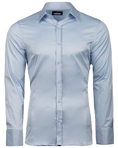 Cipo & Baxx Herren Hemd CH168 Light Blue - Slim Fit - Langarm XL von Cipo & Baxx