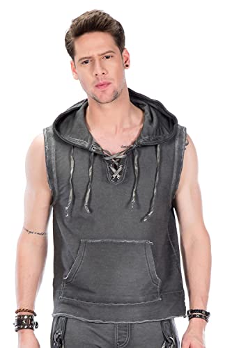 Cipo & Baxx Herren Hoodie Ärmellos Sweatweste Kapuze Sweater Sweatshirt Kängurutasche Anthracite M von Cipo & Baxx