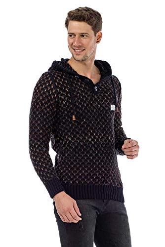 Cipo & Baxx Herren Hoodie Pullover Strickpullover Kapuzen Pullover Sweatshirt mit Kapuze Braun S von Cipo & Baxx