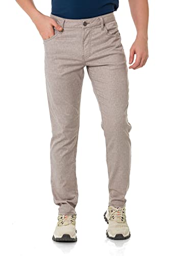 Cipo & Baxx Herren Hose Leinen Chino Sommerhose Denim Jeanshose CD840 Beige W33 L32 von Cipo & Baxx