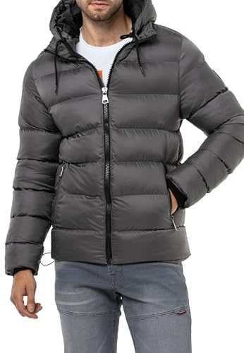 Cipo & Baxx Herren Jacke Steppjacke Kapuzenjacke Basic CM224 Anthracite XXL von Cipo & Baxx