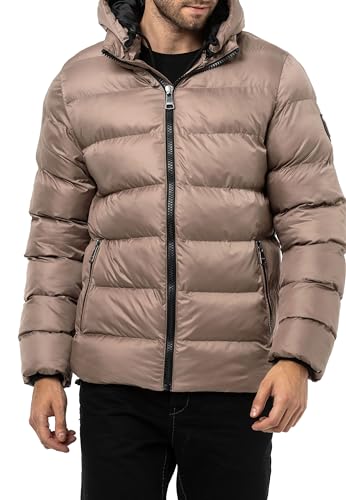 Cipo & Baxx Herren Jacke Steppjacke Kapuzenjacke Basic CM224 Beige L von Cipo & Baxx