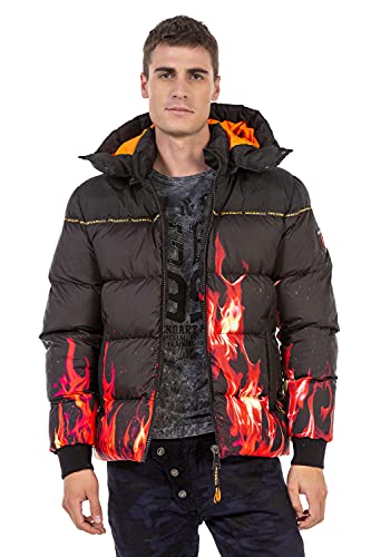 Cipo & Baxx Herren Jacke Steppjacke Winterjacke Bubble Kapuze CM181 Schwarz M von Cipo & Baxx