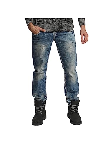 Cipo & Baxx Herren Jeans/Straight Fit Jeans Used blau W 31 L 32 von Cipo & Baxx