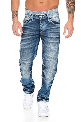 Cipo & Baxx Herren Jeans / Straight Fit Jeans Stevenage blau W 38 L 34 von Cipo & Baxx
