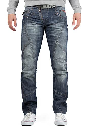 Cipo & Baxx Herren Jeans C-0751 – Regular Fit Straight Jeans Hose, Modern Denim mit Kontrastnähten, Bequeme Freizeit Hose - C-0751-W28-L30 von Cipo & Baxx