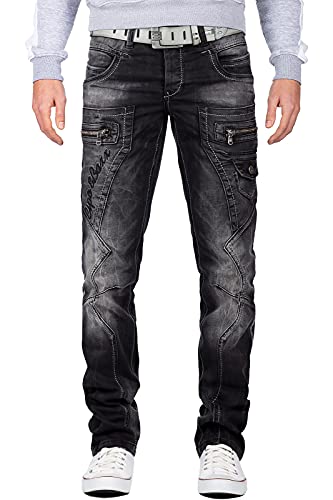Cipo & Baxx Herren Jeans CD296-bans Schwarz W46/L34 von Cipo & Baxx