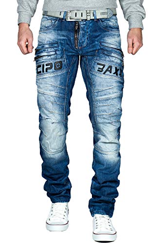 Cipo & Baxx Herren Jeans CD491-bans Blau W42/L34 von Cipo & Baxx