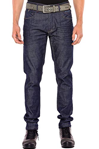 Cipo & Baxx Herren Jeans Hose Basic Casual 5-Pocket Denim Regular Fit Washed Jeans Pants Hose Dunkelblau W30 L32 von Cipo & Baxx