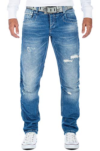 Cipo & Baxx Herren Jeans Hose CDB104BANS Blau W32/L32 von Cipo & Baxx