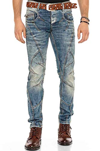 Cipo & Baxx Herren Jeans Hose Denim Pants Waschung Hose C-0894 W42 L32 Blau von Cipo & Baxx