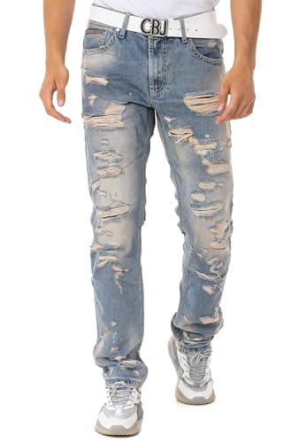 Cipo & Baxx Herren Jeans Hose Denim Regular Fit Destroyed Jeanshose CD843 Blau W31 L32 Cipo & Baxx Herren Jeans Hose Denim Regular Fit Destroyed Jeanshose CD843 Blau W31 L32 von Cipo & Baxx