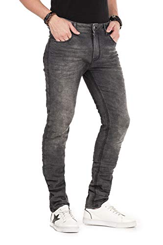 Cipo & Baxx Herren Jeans Hose Denim Used Skinny Fit Basic Pants Regular Jeanshose Schlüsselkette W32 L34 Anthracite von Cipo & Baxx