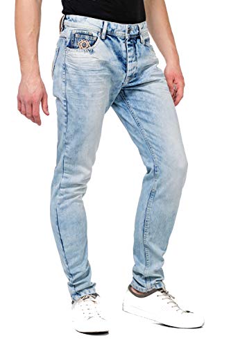 Cipo & Baxx Herren Jeans Hose Pants Freizeithose Straight Fit Denimhose Iceblue W38 L32 Blau von Cipo & Baxx