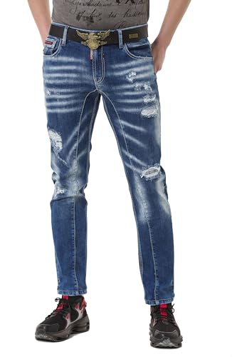Cipo & Baxx Herren Jeans Hose Used Destroyed Regular Fit Naht Design Denim Pants CD781 Blau W36 L32 Cipo & Baxx Herren Jeans Hose Used Destroyed Regular Fit Naht Design Denim Pants CD781 Blau W36 L32 von Cipo & Baxx