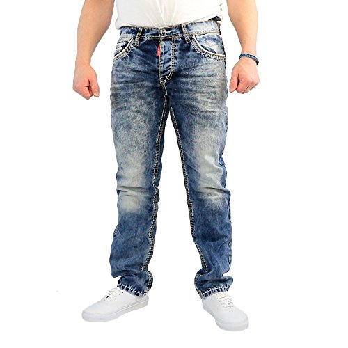 Cipo & Baxx Herren Jeans Hose mit Nähten (W34/L34) von Cipo & Baxx