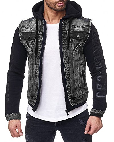 Cipo & Baxx Herren Jeans Jacke CJ155-bans Schwarz XL von Cipo & Baxx