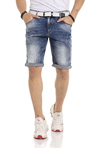 Cipo & Baxx Herren Jeans Shorts Denim Kurzehose Bermuda CK266 Blau W36 von Cipo & Baxx