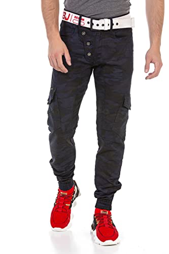Cipo & Baxx Herren Jeanshose Denim Jogger Cargo Hose Camouflage Pants CD690 Blaucamouflage W42 L32 Cipo & Baxx Herren Jeanshose Denim Jogger Cargo Hose Camouflage Pants CD690 Blaucamouflage W42 L32 von Cipo & Baxx