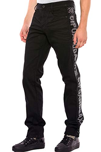 Cipo & Baxx Herren Jeanshose Denim Straight Fit Slim Fit Regular Strasssteine Design Hose Jeans Schwarz W32 L32 Cipo & Baxx Herren Jeanshose Denim Straight Fit Slim Fit Regular Strasssteine Design Hose Jeans Schwarz W32 L32 von Cipo & Baxx