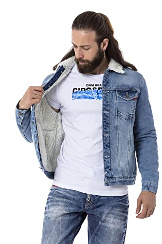 Cipo & Baxx Herren Jeansjacke Denim Gefüttert Übergangsjacke Fellkragen Herbst-Winter Jacke CJ294 Hellblau L Cipo & Baxx Herren Jeansjacke Denim Gefüttert Übergangsjacke Fellkragen Herbst-Winter Jacke CJ294 Hellblau L von Cipo & Baxx