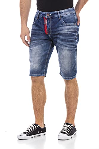 Cipo & Baxx Herren Jeansshorts Basic Denim 5-Pocket Style Freizeit Shorts CK237 Blau W29 von Cipo & Baxx