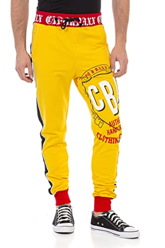 Cipo & Baxx Herren Jogginganzug Sweat Suit Set Jacke Hose Pants CLR141 Gelb M von Cipo & Baxx