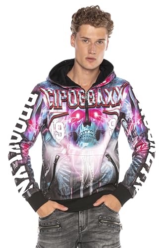 Cipo & Baxx Herren Kapuzenpullover Alloverprint Hoodie Sweatshirt CL416 Blau M von Cipo & Baxx