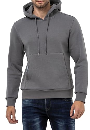 Cipo & Baxx Herren Kapuzenpullover Basic Hoodie Premium Sweatshirt Sweater CL557 Anthracite L von Cipo & Baxx