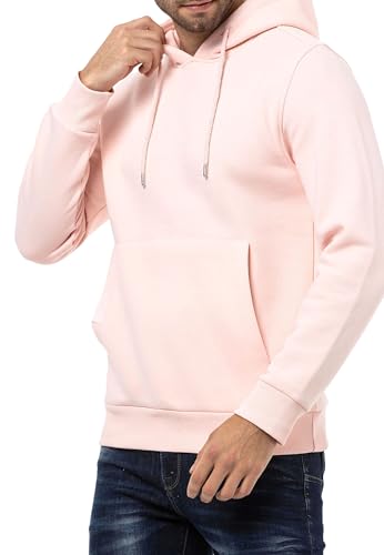 Cipo & Baxx Herren Kapuzenpullover Basic Hoodie Premium Sweatshirt Sweater CL557 Pink S von Cipo & Baxx