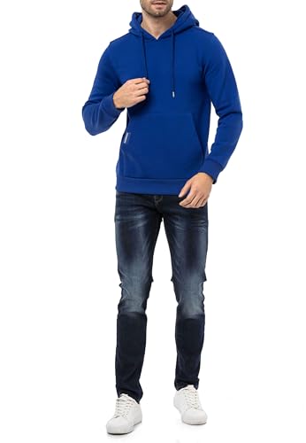 Cipo & Baxx Herren Kapuzenpullover Basic Hoodie Premium Sweatshirt Sweater CL557 Saxeblau S von Cipo & Baxx