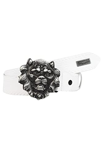 Cipo & Baxx Herren Leder Gürtel Belt Accessoire Design Ausgefallen Schließe CG196 Weiß Gr.95 von Cipo & Baxx