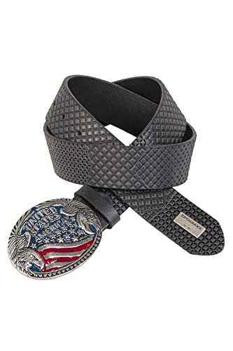 Cipo & Baxx Herren Leder Gürtel Belt Accessoire Design Ausgefallen Schließe CG197 Schwarz Gr.105 von Cipo & Baxx