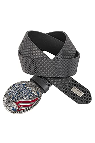 Cipo & Baxx Herren Leder Gürtel Belt Accessoire Design Ausgefallen Schließe CG197 Schwarz Gr.85 von Cipo & Baxx