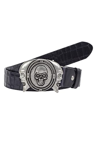 Cipo & Baxx Herren Leder Gürtel Belt Accessoire Design Ausgefallen Schließe CG198 Schwarz Gr.85 von Cipo & Baxx