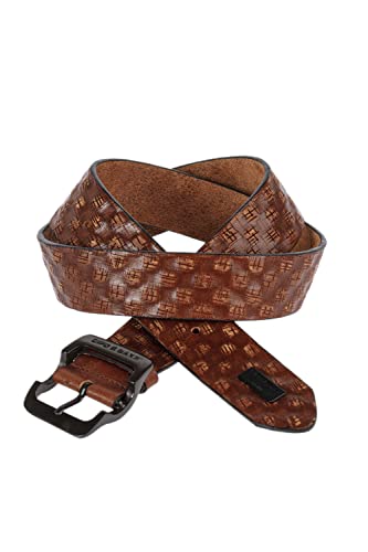 Cipo & Baxx Herren Leder Gürtel Belt Accessoire Design Muster Ledergürtel CG187 Taba Gr.95 von Cipo & Baxx