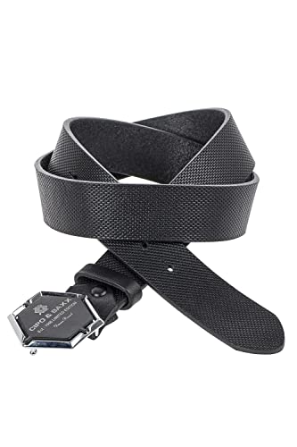 Cipo & Baxx Herren Leder Gürtel Belt Accessoire Design Muster Sechseck-Schließe CG194 Schwarz Gr.95 von Cipo & Baxx