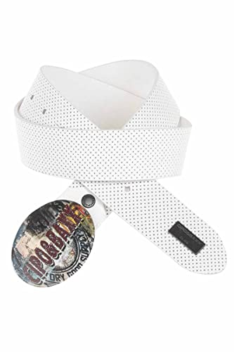 Cipo & Baxx Herren Ledergürtel Belt Bunt Schließe Oval Markenbadge Gürtel CG206 Weiß Gr.100 von Cipo & Baxx