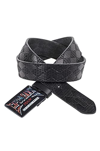 Cipo & Baxx Herren Ledergürtel Belt Bunt Schließe Rechteckig Markenbadge Rockig Gürtel CG204 Schwarz Gr.105 von Cipo & Baxx