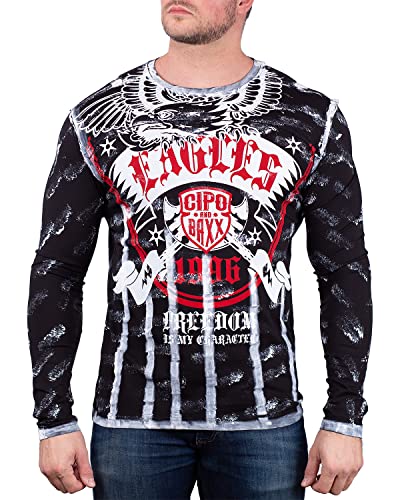 Cipo & Baxx Herren Longsleeve CL493 Schwarz XL von Cipo & Baxx